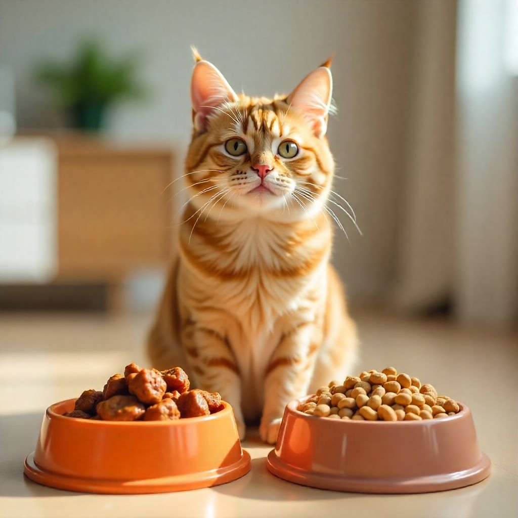 Group of cat eating